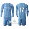 Maglia da Calcio a Maniche Lunghe Manchester City Kevin De Bruyne 17 Casa 2021-22 per Bambino